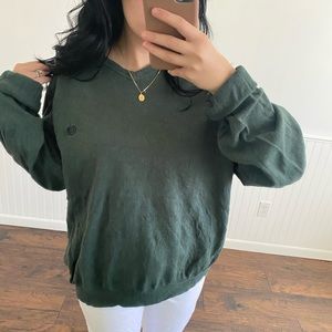 Chaps Olive green cashmere blend sweater